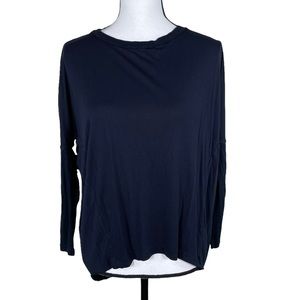 All Saints Black Open Elbow Long Sleeve Top